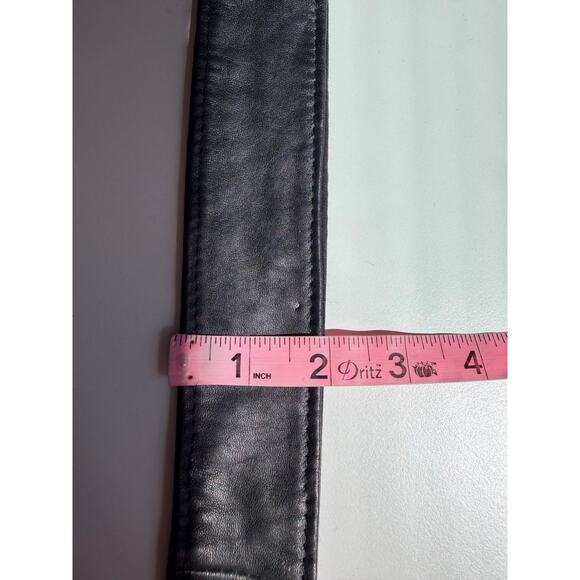 Vintage 80s Leather Belt The American Art of Michael Ricker Elephant Black Gold main image 6